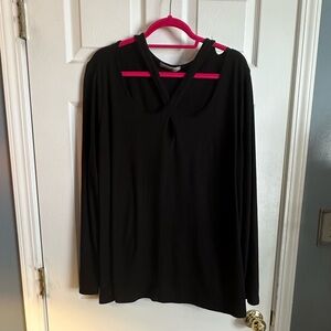 Haptics Black Cold Shoulder Long Sleeve Top - Size 2X